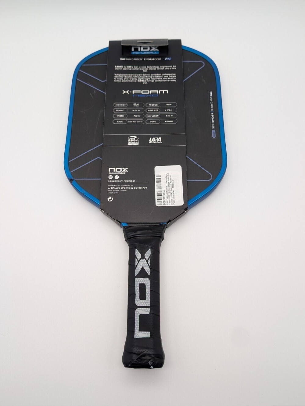 NOX NEXO Pickleball Paddle - T700 Raw Carbon - 14mm X-Foam Core - USAP Approved - Picture 2 of 4